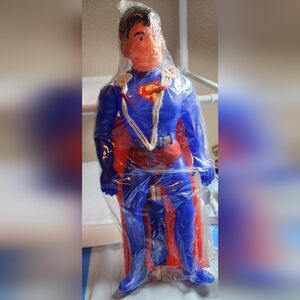 Rare Vintage Superman Figure  with Cape  Parachute 70s SEALED  BENIFITS CHARTIY